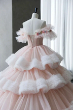 Fairy Tulle Pleated Layered Ball Gown Sweet Quinceanera Dress Y7702 by simplepromdress