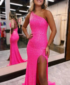 Adelina |Mermaid One-Shoulder Sequins Prom Dress With Tassels by KissProm