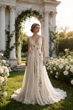 Charming V Neck Chiifon Appliques Beaded Prom Dress Wedding Dress Y8032 by simplepromdress