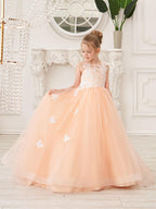 Elegant A-Line Princess Sleeveless Tulle Flower Girl Dress - photo 5