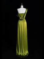 Elegant One Shoulder Green Slit Prom Evening Dress Y8218 by simplepromdress
