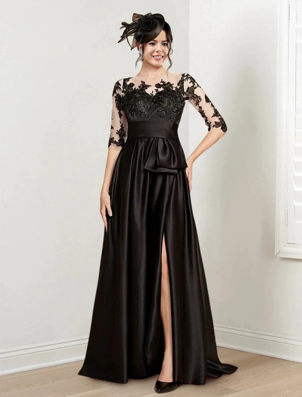 A-Line/Princess Jewel Neck Floor-Length Mother of the Bride Dresses by Dreamylily