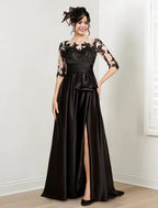 A-Line/Princess Jewel Neck Floor-Length Mother of the Bride Dresses by Dreamylily