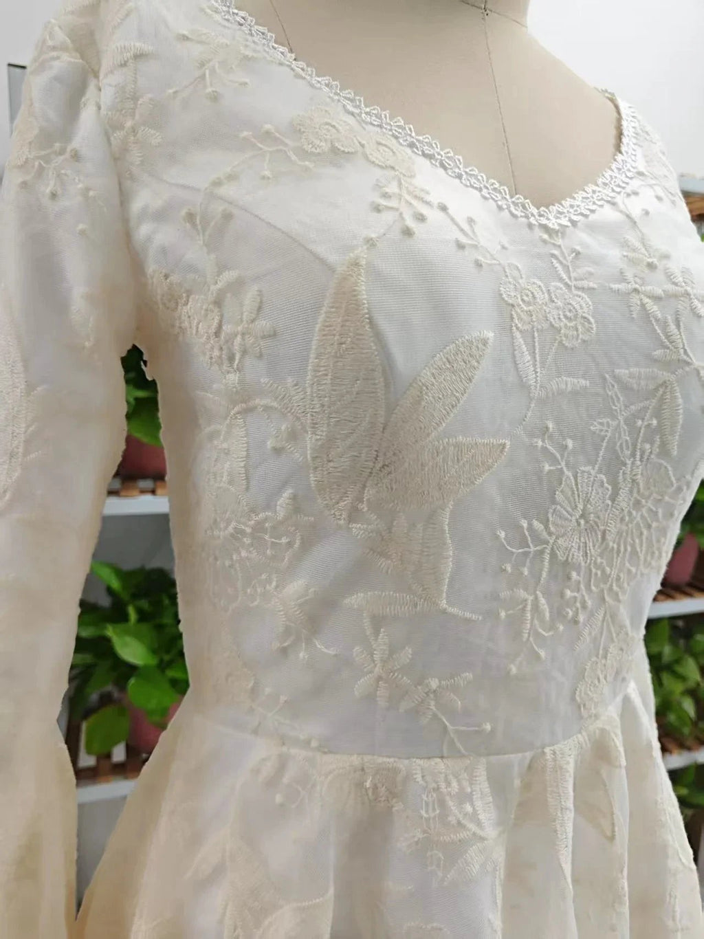 Vintage Lace Applique Evening Dress A Line Long Prom Dress Y8371 by simplepromdress