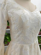 Vintage Lace Applique Evening Dress A Line Long Prom Dress Y8371 by simplepromdress