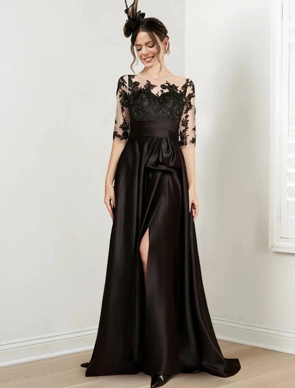 A-Line/Princess Jewel Neck Floor-Length Mother of the Bride Dresses by Dreamylily