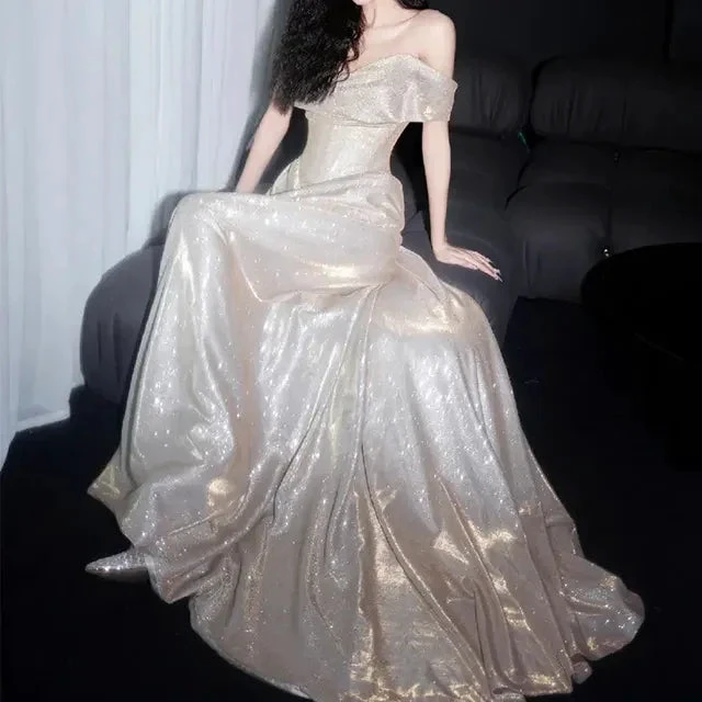 Shiny Off The Shoulder Mermaid Prom Dress Long Evening Dress Y8185 by simplepromdress