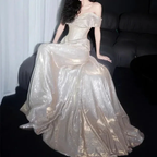 Shiny Off The Shoulder Mermaid Prom Dress Long Evening Dress Y8185 by simplepromdress