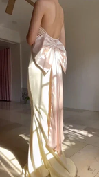 Classy Strapless Mermaid Long Prom Dress Evening Dress With Bow Y8499 by simplepromdress
