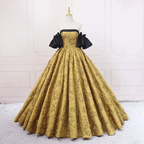 Fashion retro style slim golden bride dress vintage ball gown s04 by simplepromdress