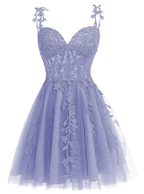 Spaghetti Straps Sweetheart Neck Tulle Lace Homecoming Dress for Teens Y2167 by simplepromdress