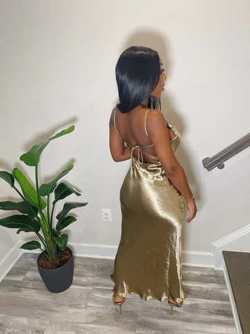Elegant Spaghetti Straps Prom Dress Backless Formal Gown Sexy Evening Dress Y410