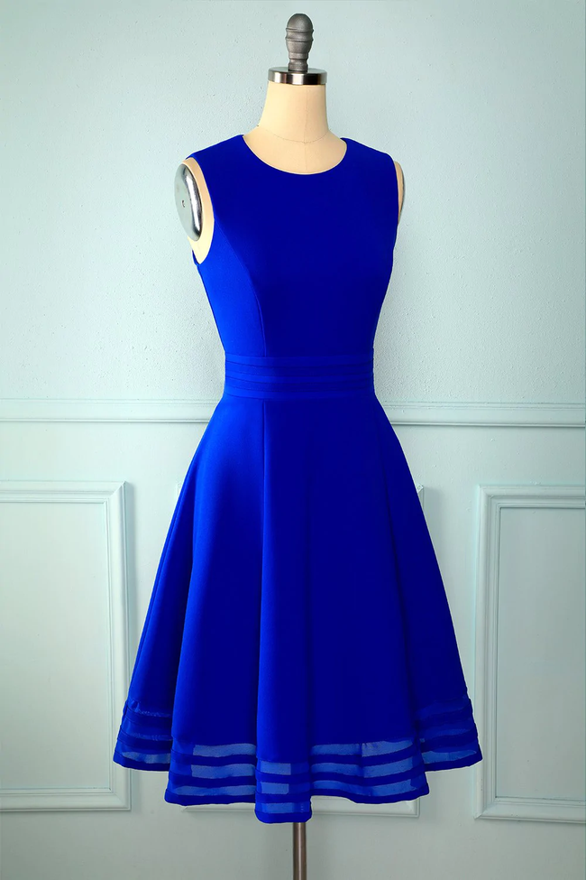 Cute Royal Blue Short Homecoming Dress 8th Graduation Dress Y672 Main Image