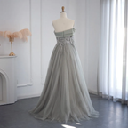 Designer A-Linie Off-the-Shoulder Langarm Pailletten Ballkleid