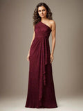Ruby Sheath One Shoulder Metallic Mesh Dress Mother of the Bride Dress by Dreamylily
