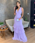 Lavender Mermaid Sleeveless Prom Dress,Lavender Evening Gown Y2876 by simplepromdress