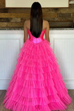 Harmony |A-Line Sweetheart Tiered Tulle Prom Dress with Slit by KissProm