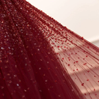 Gothic Burgundy Spaghetti Straps Sequins Beaded Formal Prom Dress Tulle Party Evening Dress Y7586 by simplepromdress