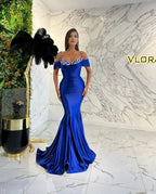 Long Mermaid Spaghetti Straps Sweetheart Satin Evening Prom Dress by BIZTUNNEL