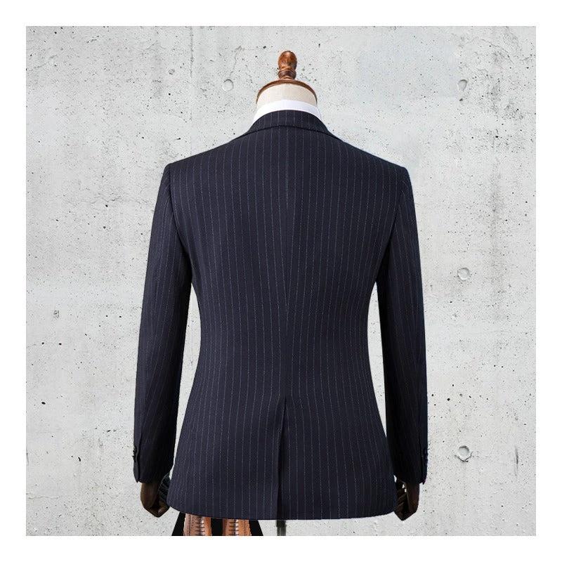 Striped suit men's suit business formal groomsman's suit wedding suit groom's suit jacket men's short drama suit by 男装