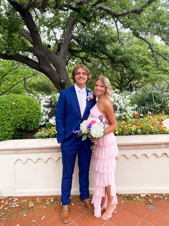 Charming Pink Long Prom Dress Chic Evening Dress Y419 Hover Image