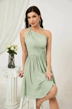 Numbersea Women Chiffon Short One Shoulder Bridesmaid Dress Formal Dresses for Party Homecoming 2804 by numbersea