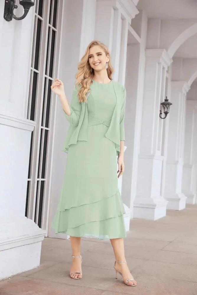 Sunnderly Two-Piece A-line Mother of The Bride Dress Formal Party Gown Dress SY28072 by numbersea