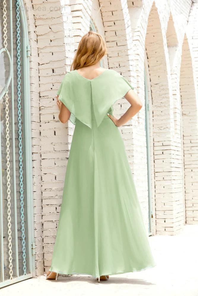 Numbersea Mother of The Bride Dresses Plus Size V-Neck Floor Length Formal Prom Dress for Wedding Guest 28020 by numbersea