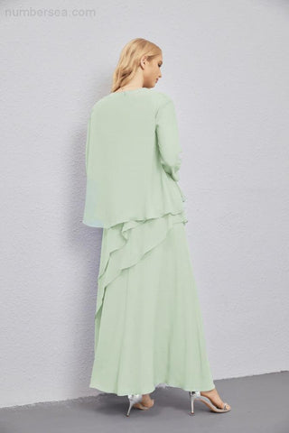 Mother of Bride Dresses with Open Front Lightweight Cardigan Formal Prom Gown  28081