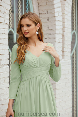 Numbersea Bridesmaid Dress Chiffon Formal Party Dress Evening Dress 28016