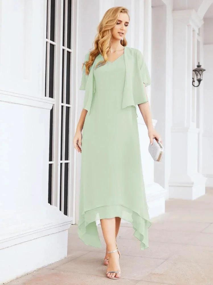 Sunnderly Two-Piece A-line Mother of The Bride Dress Formal Party Gown Dress SY28073 by numbersea