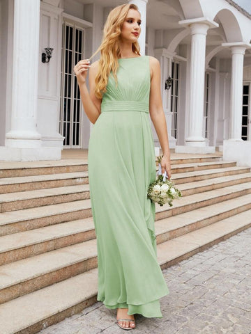 Numbersea Bridesmaid Dresses for Wedding Ruffles Long Formal Prom Gowns 28039