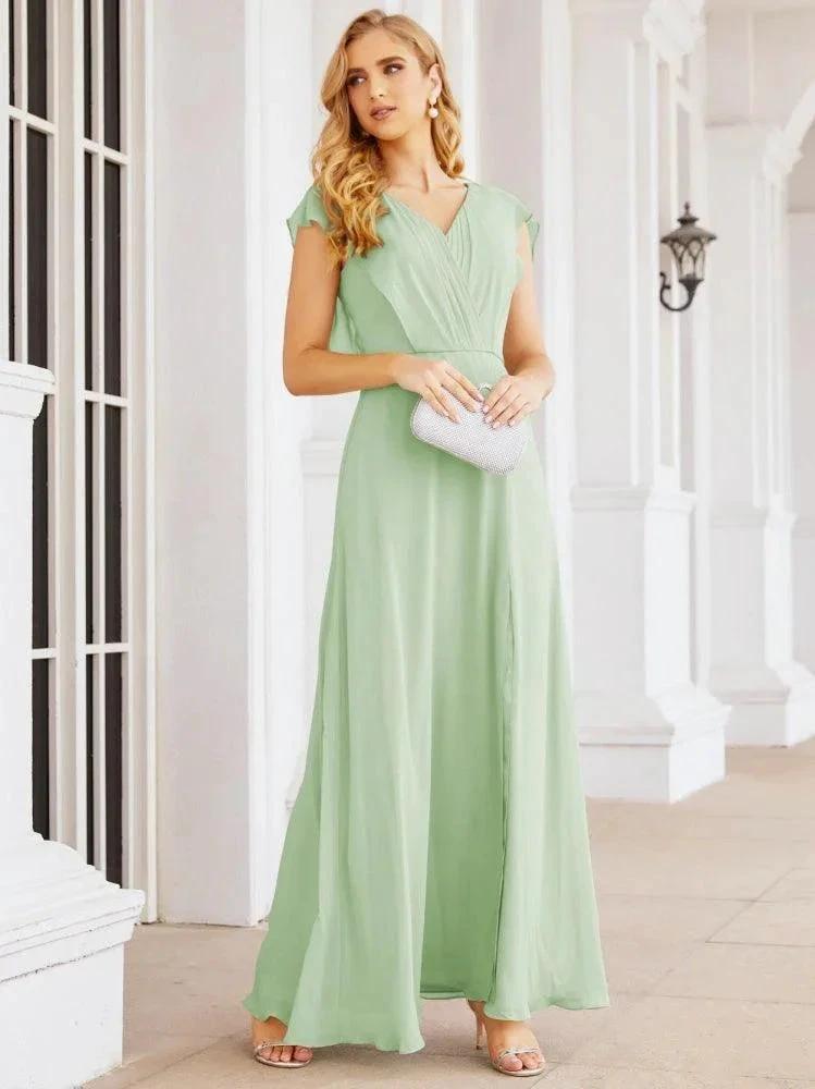Sunnderly Bridesmaid Dresses Cape Formal Prom Dress Open Back Gowns for Mother of The Bride SY28058 by numbersea