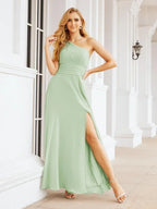 Numbersea One Shoulder Bridesmaid Dresses Long Formal Prom Gowns 28048