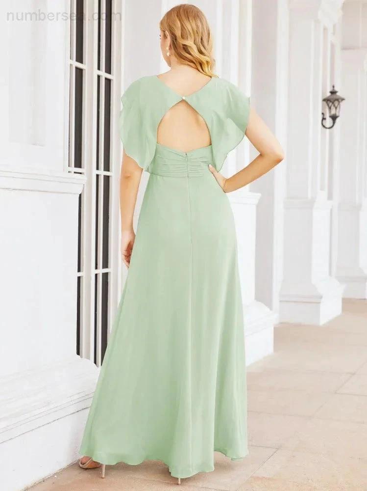 Sunnderly Bridesmaid Dresses Cape Formal Prom Dress Open Back Gowns for Mother of The Bride SY28058 by numbersea