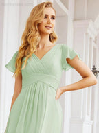 Numbersea Formal Prom Gowns for Mother of The Bride Cap Sleeves Bridesmaid Dress 28047 by numbersea