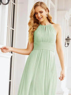 Numbersea Keyhole Bridesmaid Dresses Sleeveless Formal Evening Party Prom Gowns 28043 by numbersea