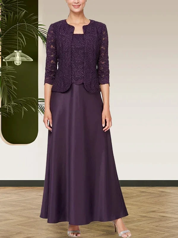 Glitter Lace & Satin Skirt Jacket Dress with Open Jacket by Dreamylily