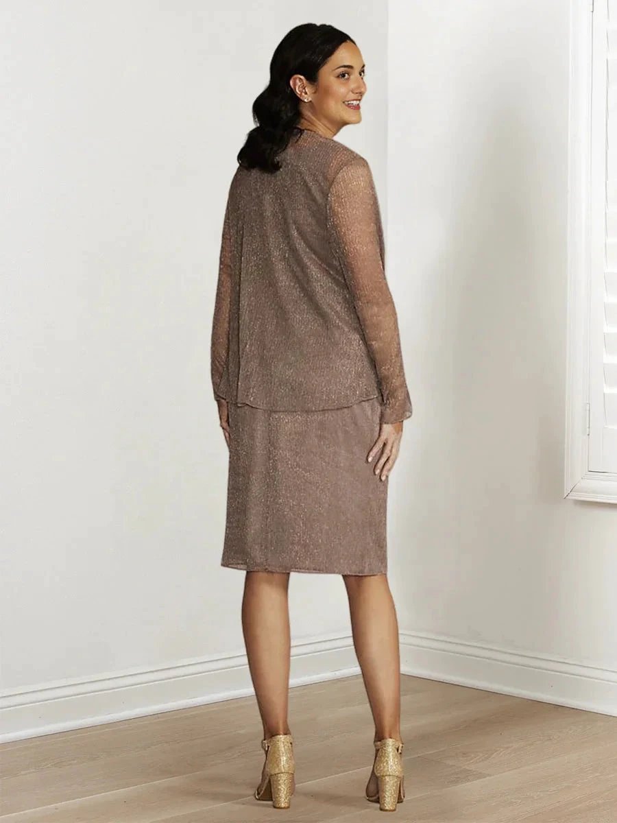 Sheath/Column Mother of the Bride Dresses with Sequins & Jacket by Dreamylily