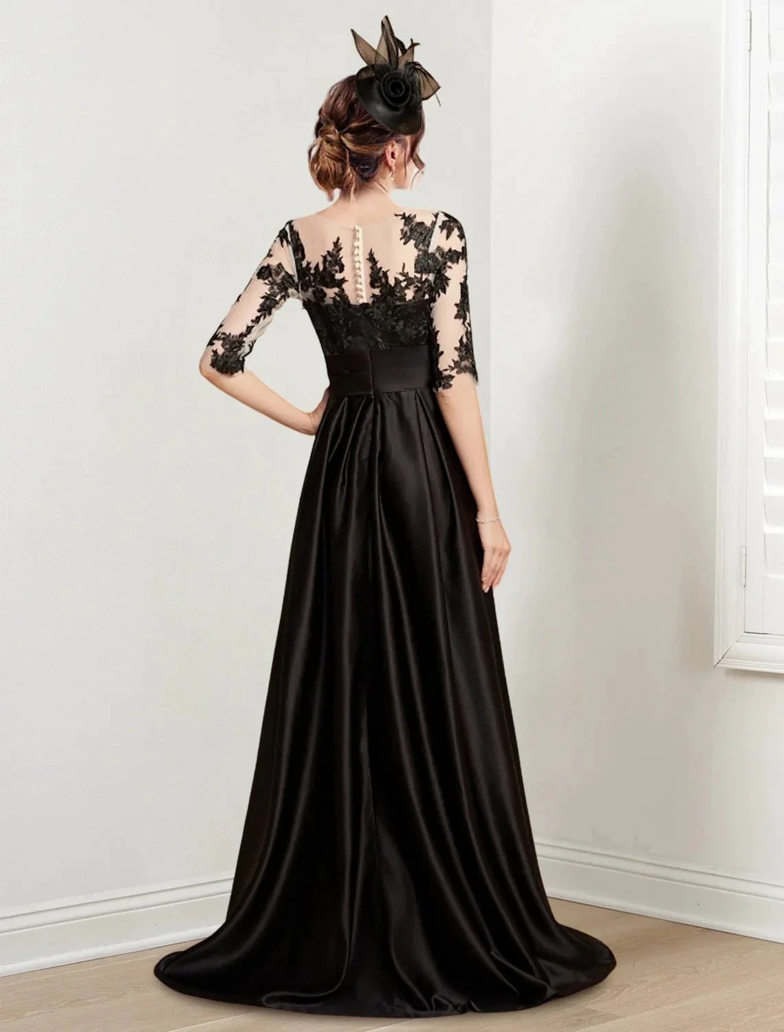 A-Line/Princess Jewel Neck Floor-Length Mother of the Bride Dresses by Dreamylily
