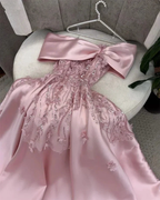 Classy Pink off The Shoulder Appliques Sequins Evening Dress Long A Line Prom Dress Y7638 by simplepromdress