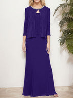 Metallic Mock Two-Piece Gown with Jacket