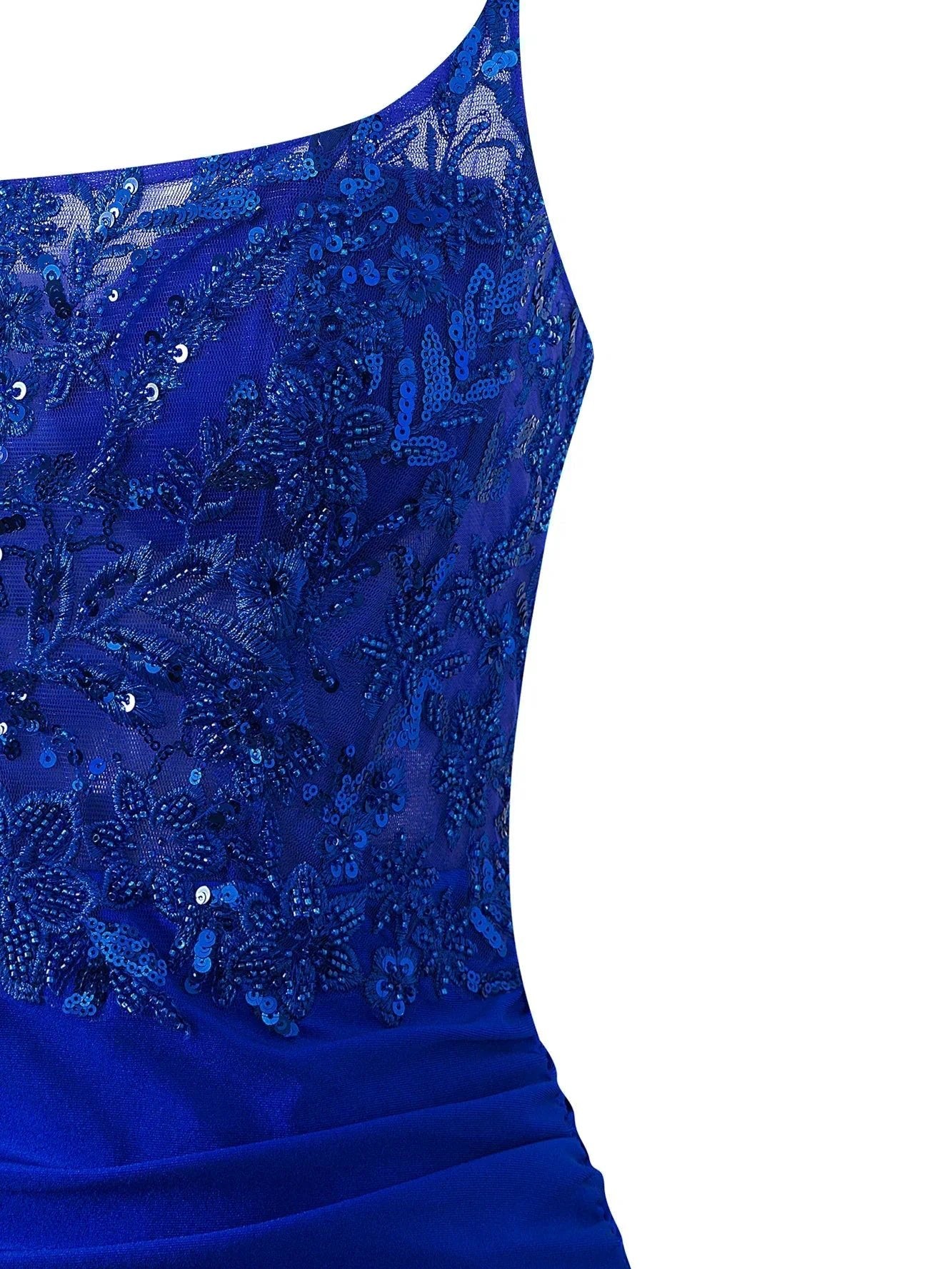 Royal Blue Sheath Short Spaghetti Strap Jersey Homecoming Dress by KissProm
