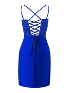 Royal Blue Sheath Short Spaghetti Strap Jersey Homecoming Dress by KissProm