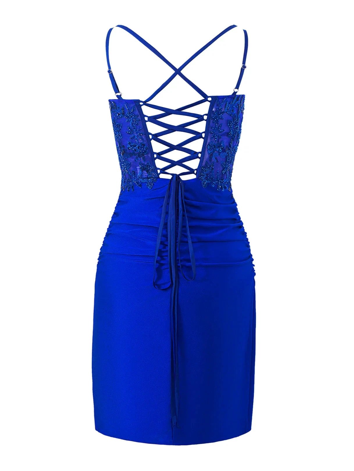 Royal Blue Sheath Short Spaghetti Strap Jersey Homecoming Dress by KissProm