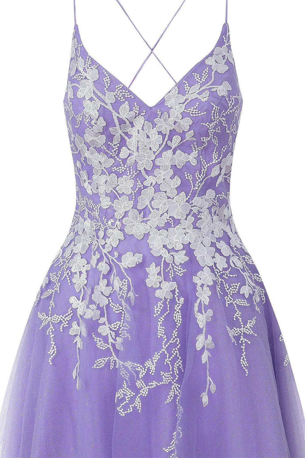 Aline Short Glitter Tulle Homecoming Dress with Appliques by KissProm