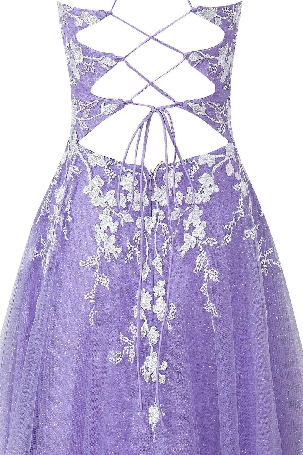 Aline Short Glitter Tulle Homecoming Dress with Appliques by KissProm