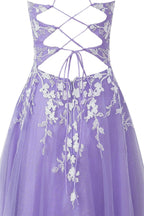 Aline Short Glitter Tulle Homecoming Dress with Appliques by KissProm