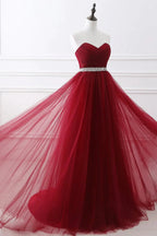 Ravishing Ruby Sweetheart Gown for an Elegant Evening by BIZTUNNEL