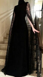 Classy Black Sheath Long Evening Dress Black Evening Gown Y7144 by simplepromdress